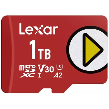 MicroSDXC-geheugenkaart Lexar 1 TB UHS‑I Class 10 U3 V30 lezen 205 MB/s schrijven 140 MB/s (rood)
