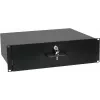 3U rack-inbouw met slot Omnitronic 30100953 — rackgemonteerde opbergla voor 19-inch racks