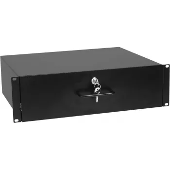 3U rack-inbouw met slot Omnitronic 30100953 — rackgemonteerde opbergla voor 19-inch racks