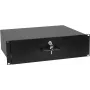 3U rack-inbouw met slot Omnitronic 30100953 — rackgemonteerde opbergla voor 19-inch racks