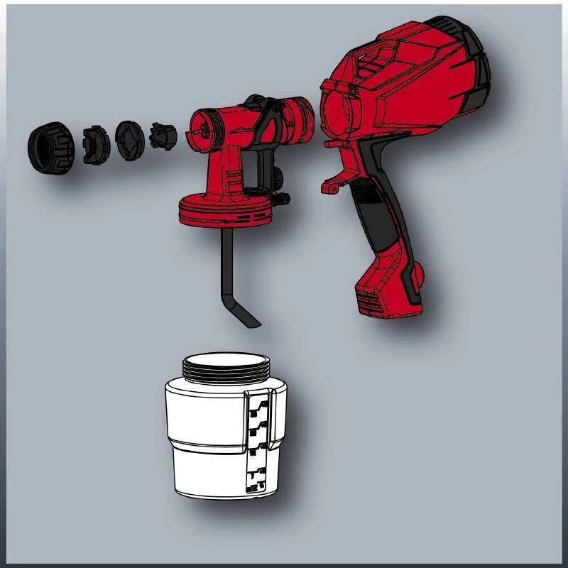 Einhell TC-SY 400 P 4260005 verfspuitsysteem, 400 W, reservoir van 0,8 l, rood/zwart