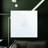 Touch-wandschakelaar Spring 3-voudig glas wit — model 0