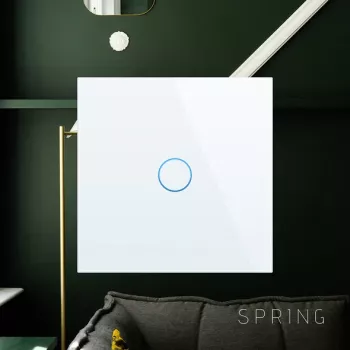 Touch-wandschakelaar Spring 3-voudig glas wit — model 0
