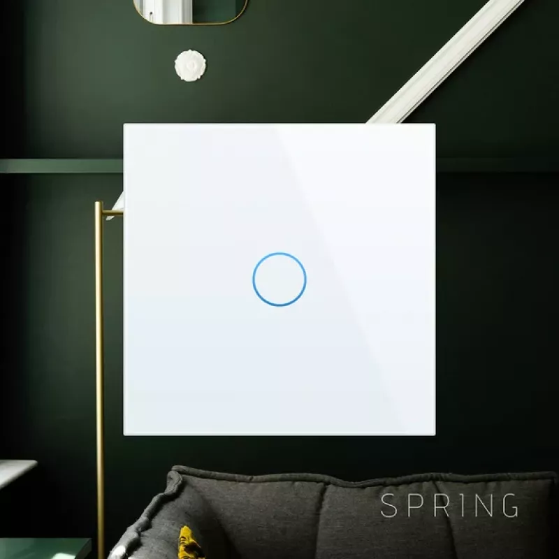 Touch-wandschakelaar Spring 3-voudig glas wit — model 0