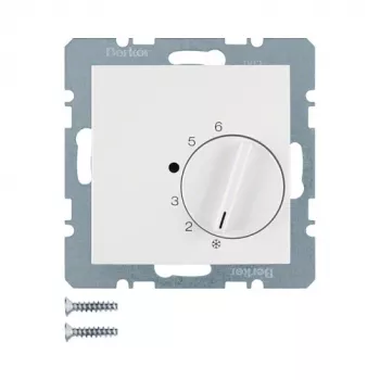 Thermostaat draaischakelaar Berker 20268989, wit, AC 250 V, 50–60 Hz