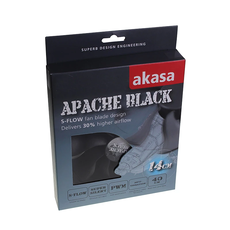 AKASA AK-FN062 140mm zwarte behuizingsventilator