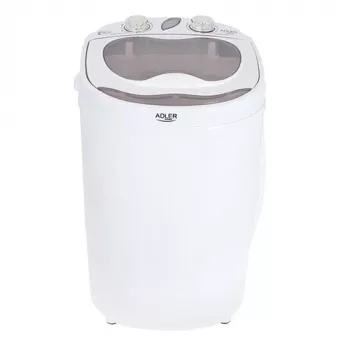 Toplader wasmachine Adler AD 8055, draagbaar, 3 kg inhoud, crème, draaiknop, 150 W