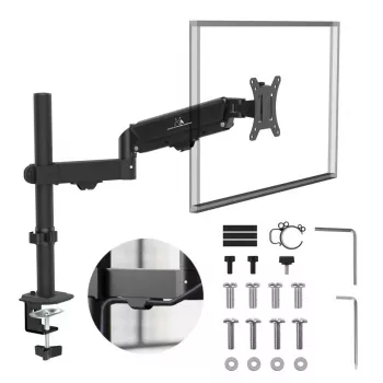 Monitorbeugel MACLEAN MC-135 gasdrukveer voor 17-inch–32-inch beeldschermen, belasting 2–10 kg, zwart