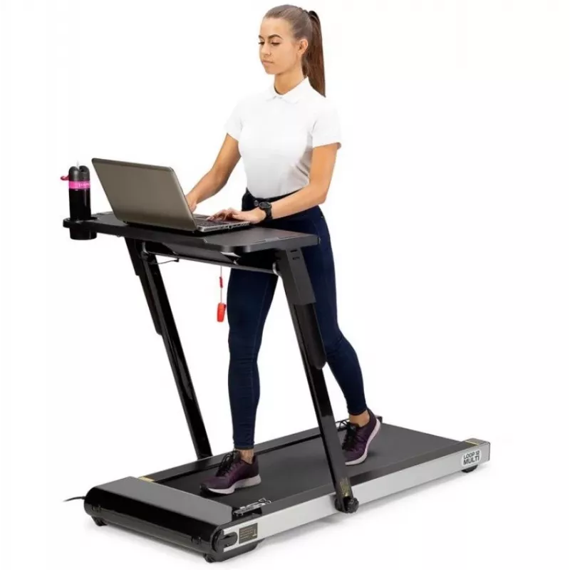 HMS LOOP12 MULTI elektrische loopband met bureau 1-12 km/h, zwart