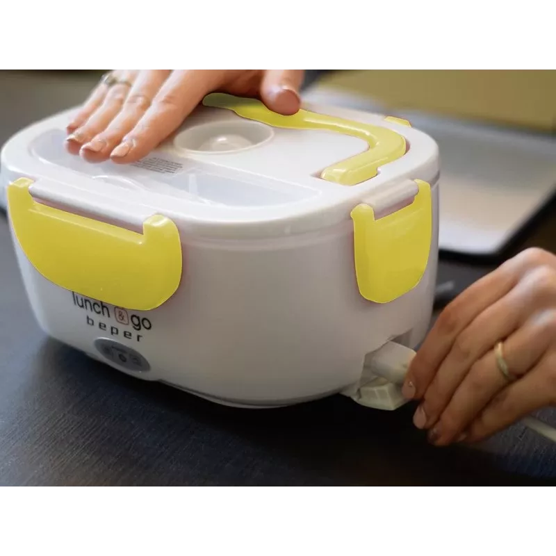 Elektrische lunchbox Beper 90.920G – 1 L voedselwarmer, geel
