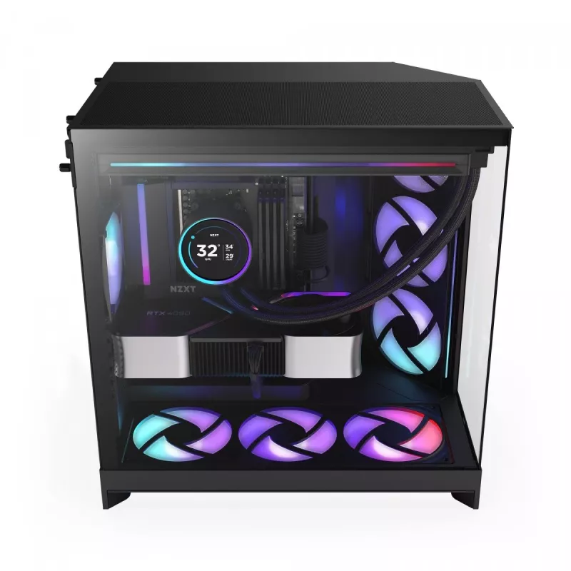 Pc-behuizing NZXT H9 Flow RGB midi-tower zwart