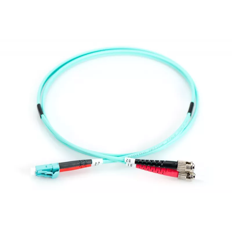 DIGITUS Professional - Patchkabel - LC Multi-Mode (M) - ST multi-mode (M) - 1,0m - Glasvezel - 50/125 micrometer - OM3 - halogeenvrij, met knikbescherming