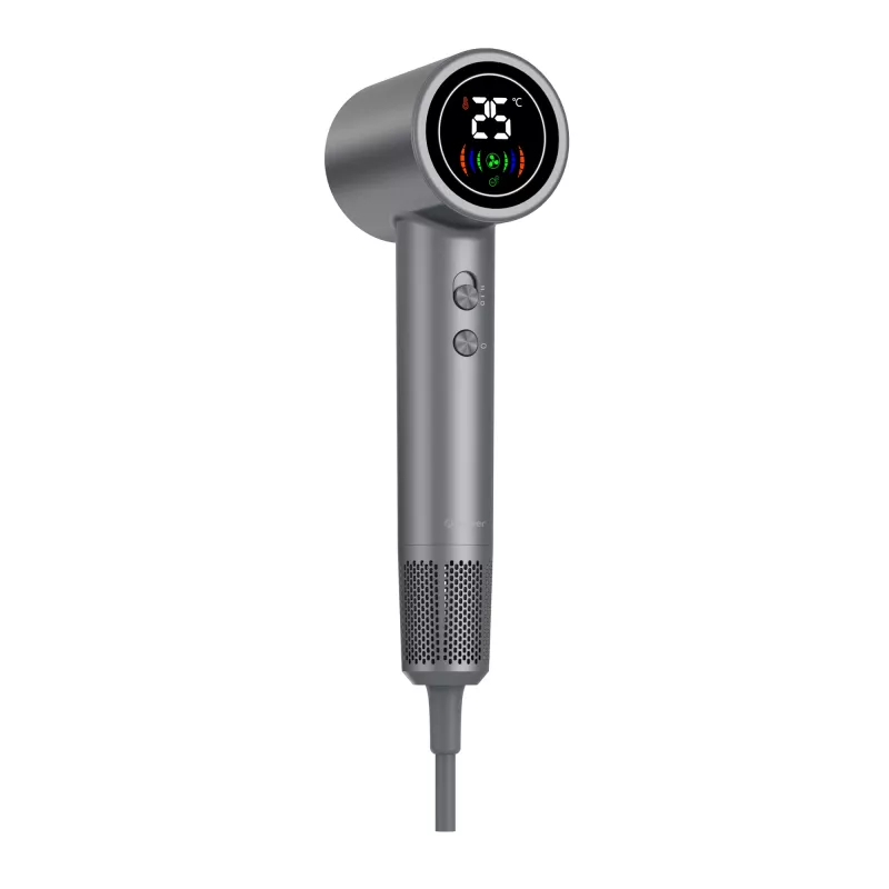 Haardroger DENVER HDD-1400DGR 1400 W, grijs, 110–240 V, 1,8 m kabel, 25–75 °C, 70×89×280 mm
