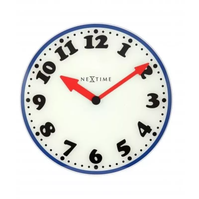 NeXtime wandklok 8151 Boy, Ø43 cm, wit/blauw/zwart/rood