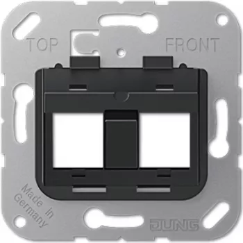 JUNG 3069-2SIE Stopcontact Zwart - RVS (3069-2SIE)