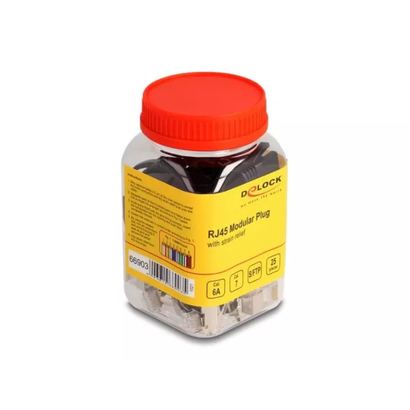 DeLOCK 66903 kabelverbinder RJ-45 zwart metaalachtig stekker 25 stuks
