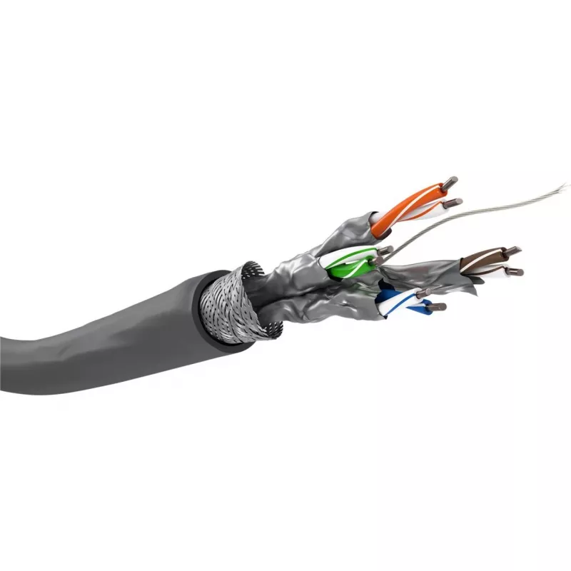 Wentronic Goobay CAT 6 netwerkkabel, S/FTP (PiMF), grijs, 305 m – CCA koper mix, AWG 23/1 (solid), PVC (95696)