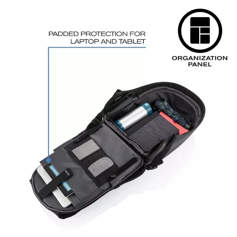Rugzak XDDESIGN P705.291 antraciet — 18 L, notebook- en tabletvakken, afsluitbare hoofdtrits
