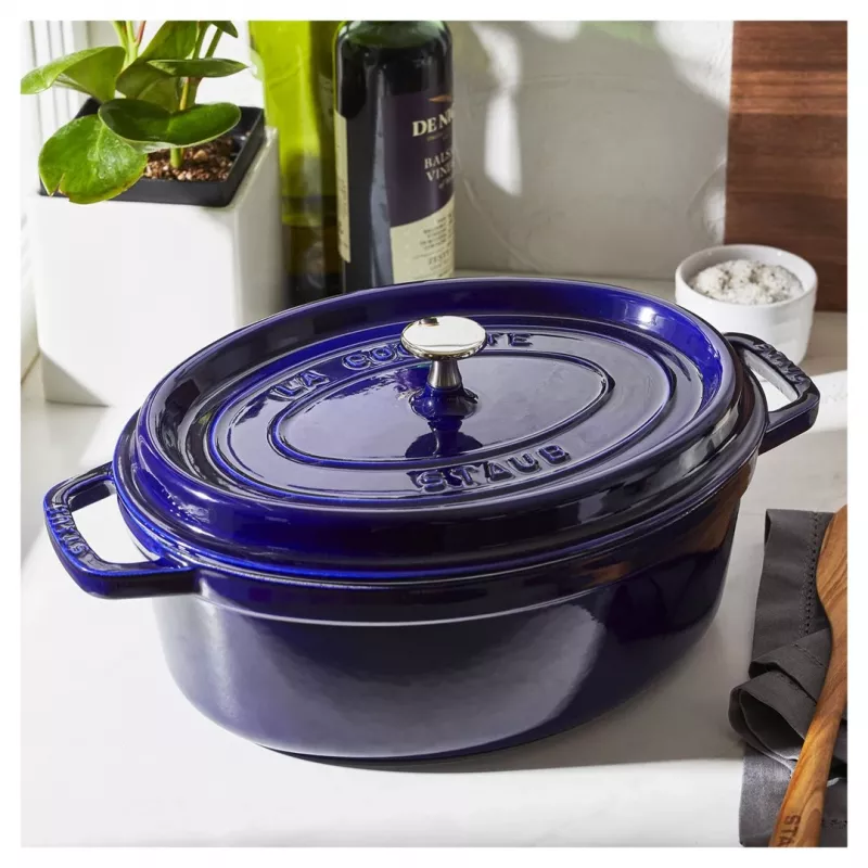 Gietijzeren cocotte Staub 4,25 L, 29 cm, blauw