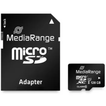 MediaRange MR945 - flashgeheugenkaart (microSDXC met SD-adapter) - 128 GB - UHS-I / Class10 - microSDXC - zwart (MR945)