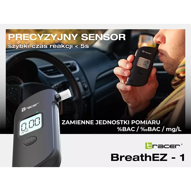 Tracer BreathEZ-1 halfgeleider-alcoholtester, zwart