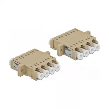 Glasvezeladapter DELOCK LC-bus naar LC-bus, beige, 2-pack