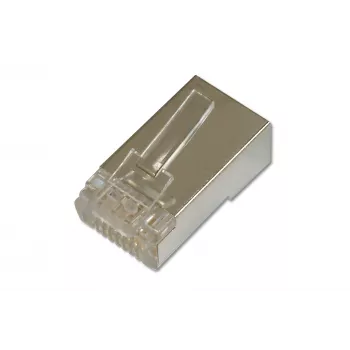 Modulaire RJ-45-stekker voor ronde afgeschermde kabel, DIGITUS DN-MO-8-8-SRS, transparant, 100 stuks