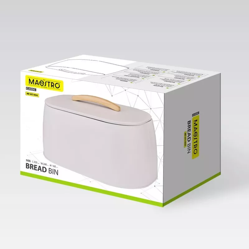 Broodtrommel Maestro MR-1675-BEIGE beige broodbewaarcontainer