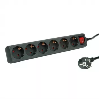 Verlengsnoer ROLINE 19.07.1075 3 m 6 AC-stopcontacten binnen zwart