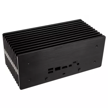 Akasa Turing ABX UCFF Ventilatorloze behuizing voor AMD Mini-pc (Gigabyte BRIX 4000U), aluminium, zwart