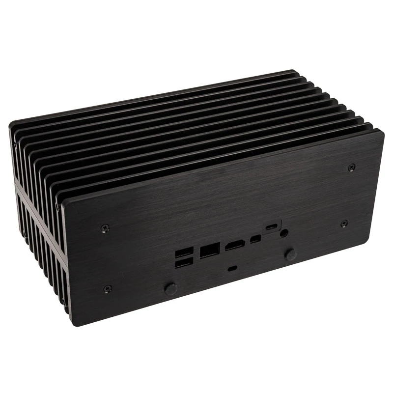 Akasa Turing ABX UCFF Ventilatorloze behuizing voor AMD Mini-pc (Gigabyte BRIX 4000U), aluminium, zwart