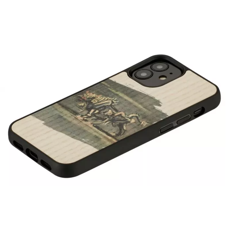 Telefoonhoesje Man and Wood voor iPhone 12 mini — wit stierdesign