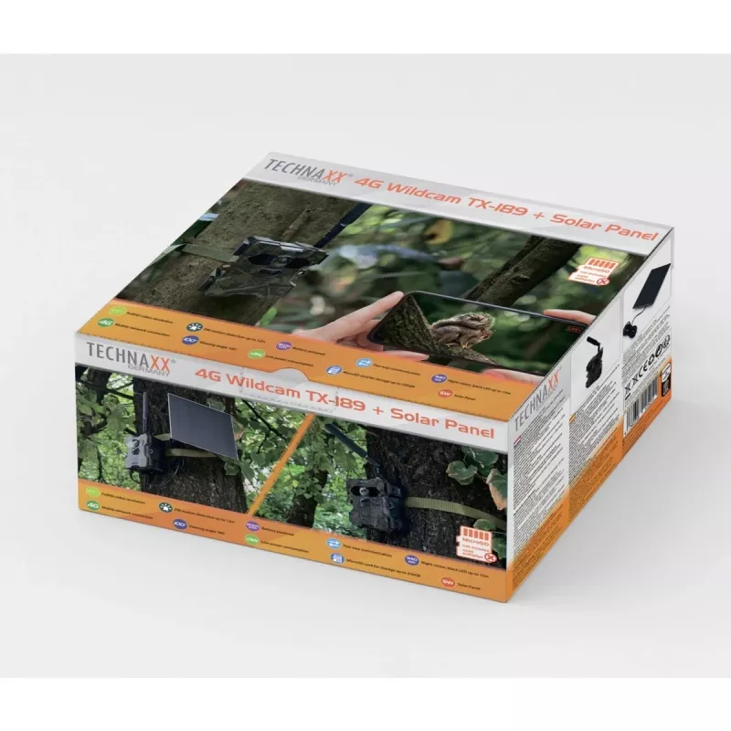 Technaxx 4G Wildcam TX-189 buitencamera 4MP CMOS zonnepaneel