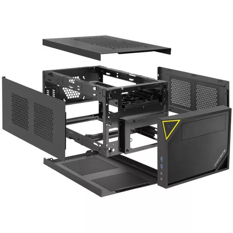 PC-behuizing Sharkoon SHARK ZONE C10 Mini-ITX zwart, geel