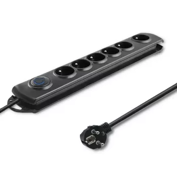 Overspanningsbeveiliging Qoltec 50112 zwart 6 AC-stopcontacten 230V 3m