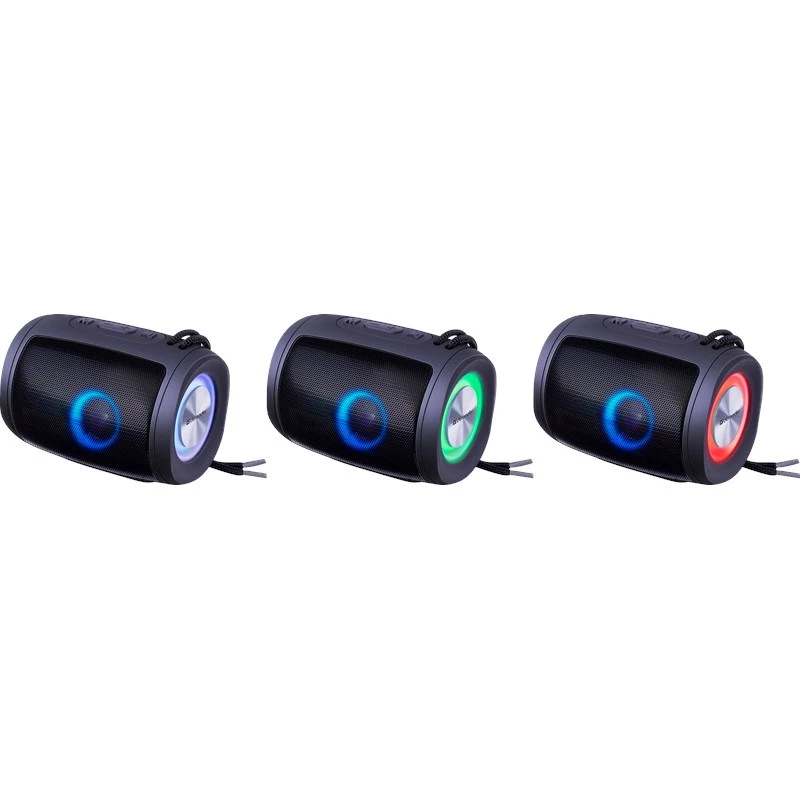 DEFENDER Enjoy S200 65200 draagbare Bluetooth-luidspreker, TWS, 5 W, LED-licht, FM, microSD, accu van 10 uur, zwart