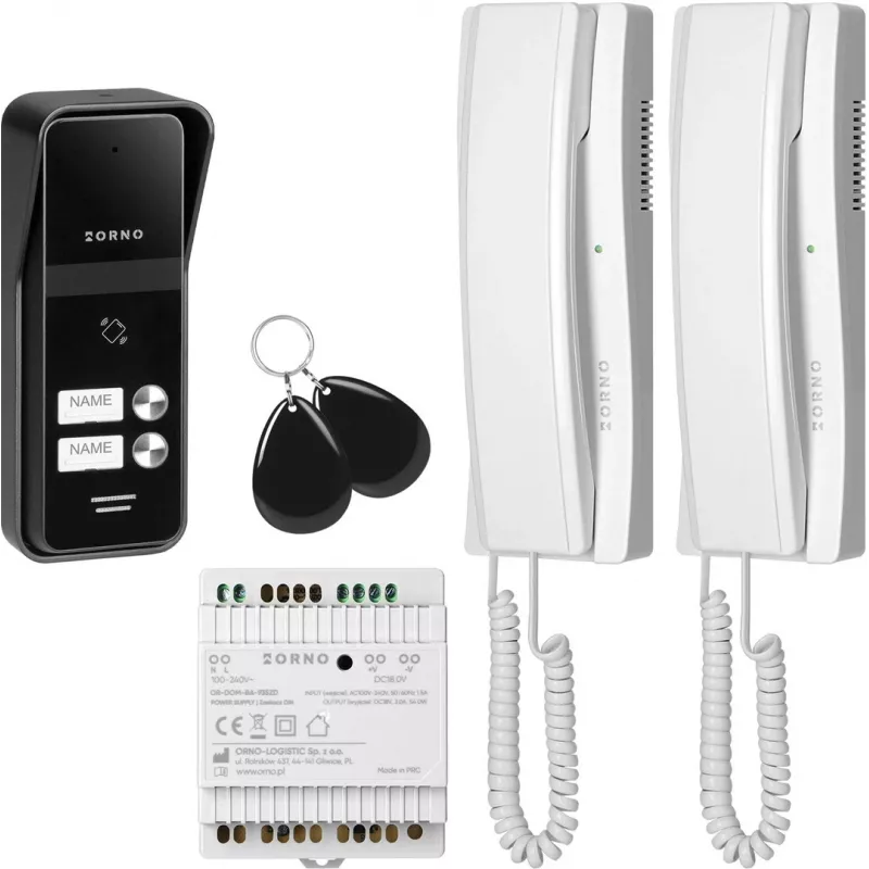 Intercom ORNO OR-DOM-BA-936ZD/W 2-draads/2-gezinnen