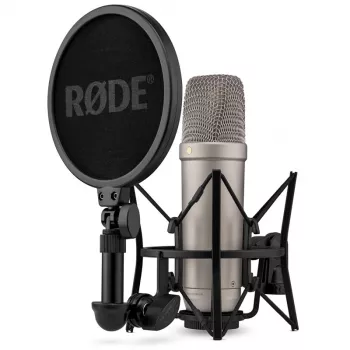 Studio-condensatormicrofoon RØDE NT1-A 5th Gen — niervormige richtingskarakteristiek, XLR/USB, 24/32-bit, tot 192 kHz, max. SPL 142 dB, zilver