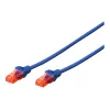 Netwerkkabel Digitus CAT 6 U/UTP RJ-45 Cat6 0,25 m blauw