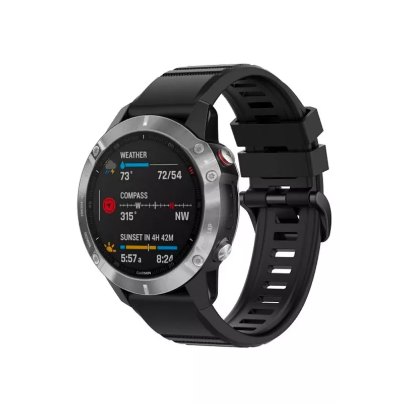 Siliconen band 22 mm voor Garmin QuickFit van FIXED – zwart