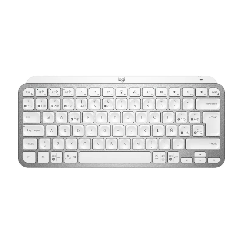 Mxkeys Mini draadloos verlicht toetsenbord lichtgrijs - Esp - Mediter