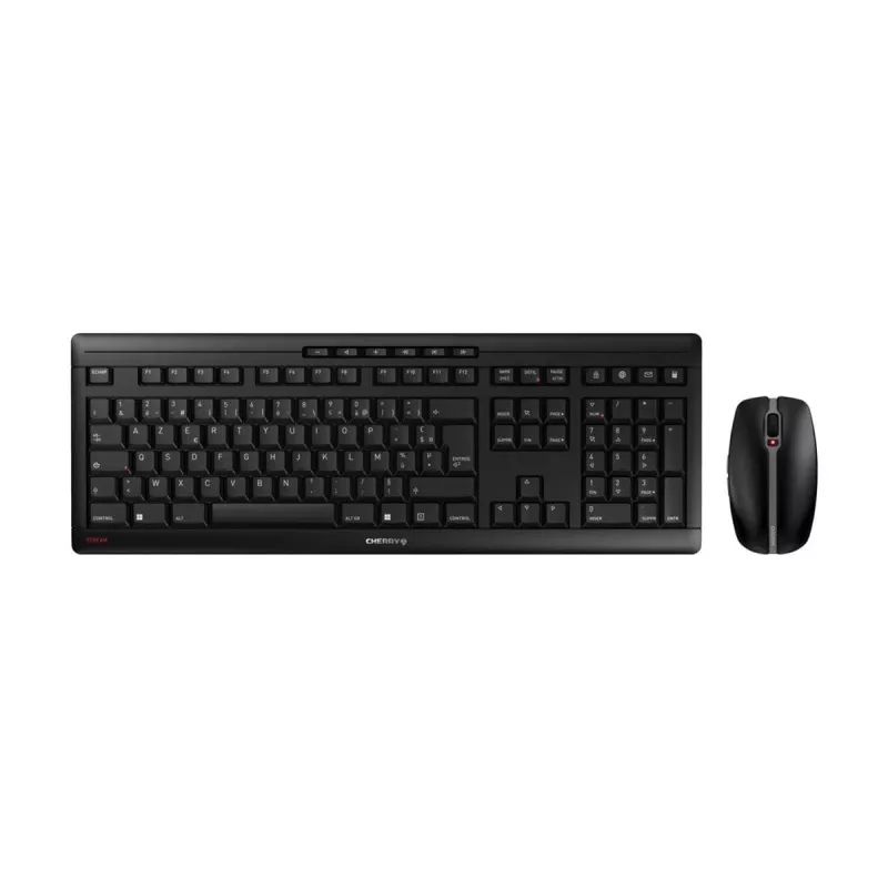 CHERRY Stream desktop toetsenbord muis inbegrepen kantoor RF draadloos AZERTY Frans zwart