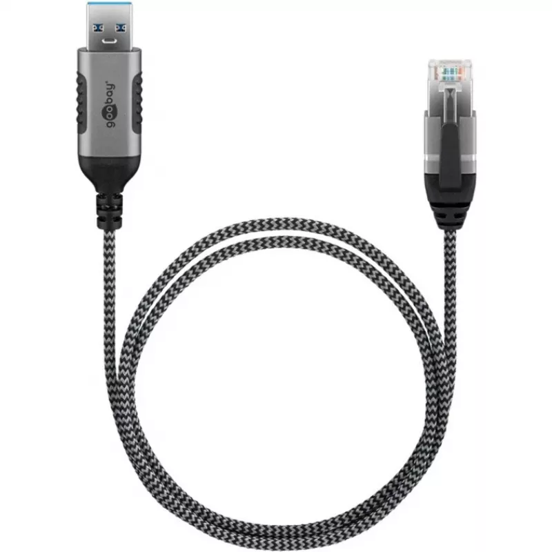 Goobay ethernetkabel USB-A 3.0 naar RJ45 slank 2 m – verbindt router, modem of (74395)