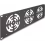 Delock 66747 19-inch rack ventilatorpaneel voor 3 ventilatoren van 120 mm, 3U, metaal, donkergrijs