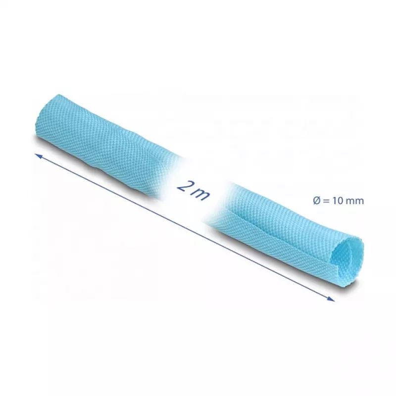 DeLOCK gevlochten slang zelfsluitend hittebestendig 2 m x 10 mm blauw