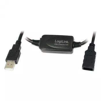 LogiLink UA0143 USB-kabel USB 2.0 USB-A-stekker naar bus 10,00 m zwart
