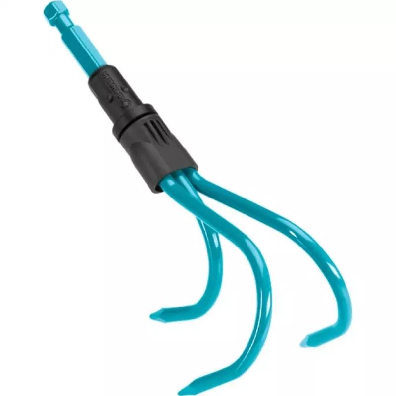 combisystem cultivator- en hark compleetaanbod (turkoois/hout, 30 cm, 9 cm)