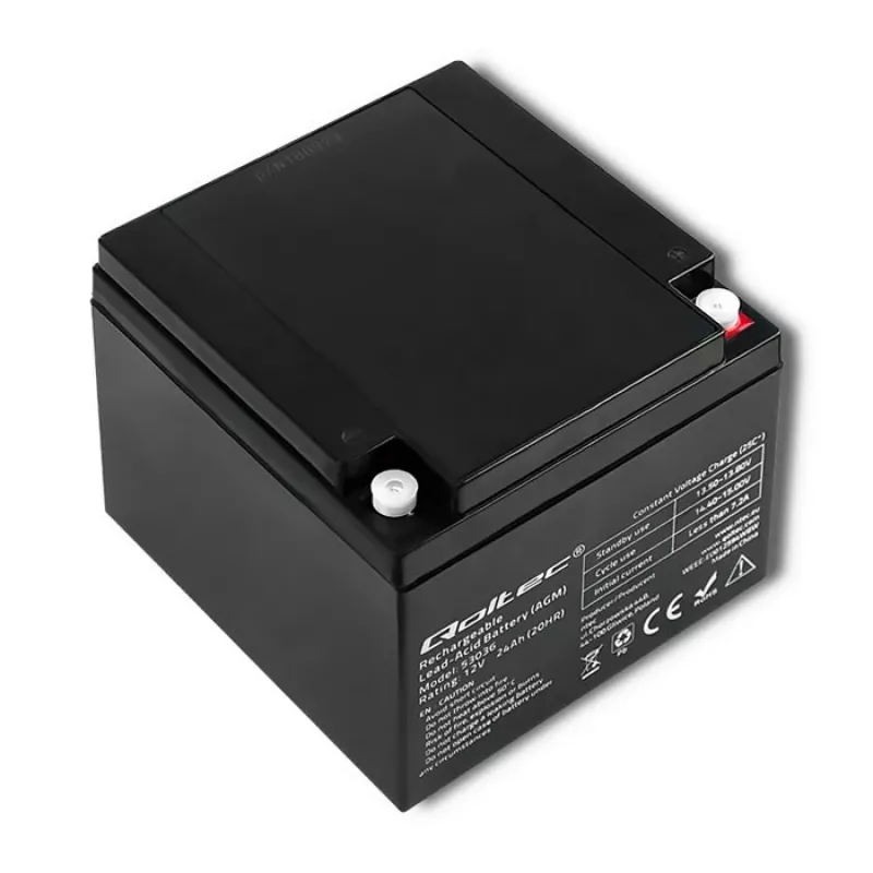 Qoltec 53036 AGM-batterij | 12V | 24Ah | max 360A
