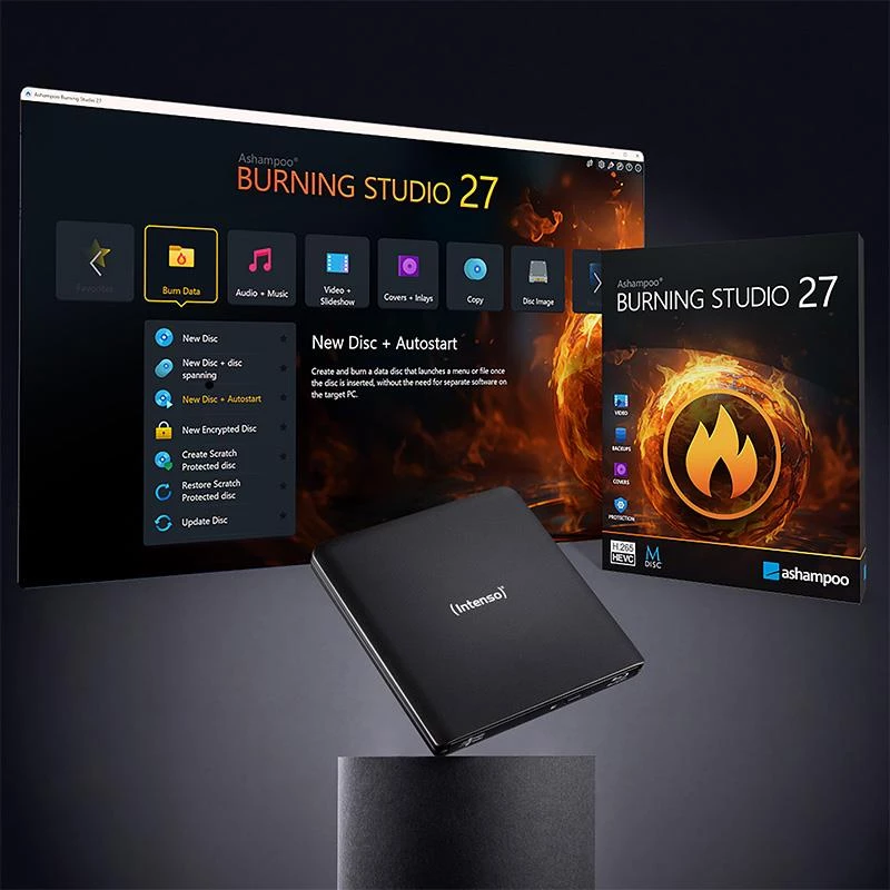 Intenso EOD 500BD Slim externe Blu-ray-brander, USB 3.2 Gen 1, zwart