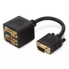 Digitus AK-310400-002-S VGA Y-splitterkabel HD15 naar 2x HD15, 0,2 m, zwart